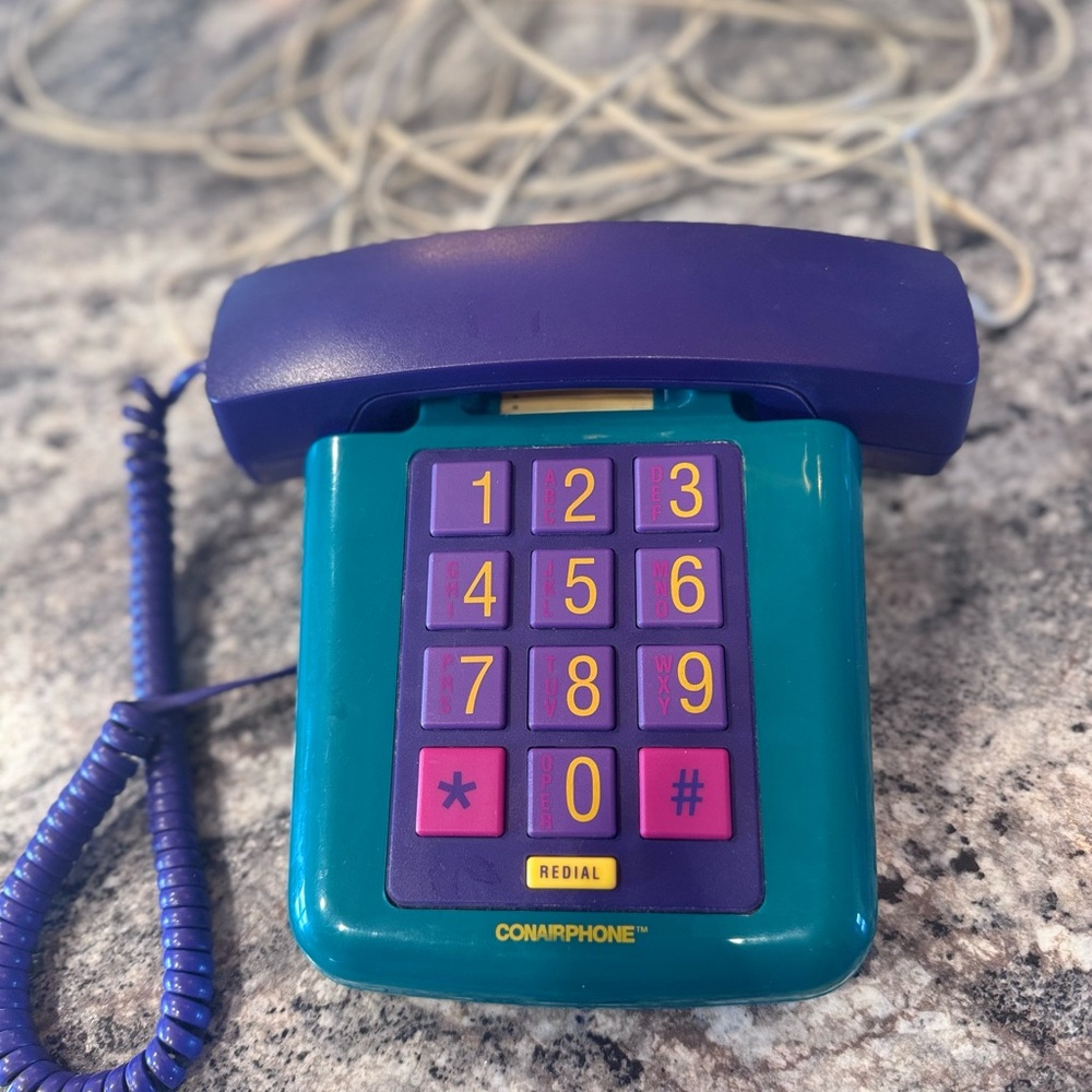 Conairphone Retro Corded Phone - Purple and Teal